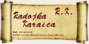 Radojka Karaica vizit kartica